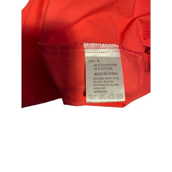 Columbia PFG Mens Long Sleeve Shirt S 65% Polyester 35% Cotton Bright Red - Picture 9 of 11